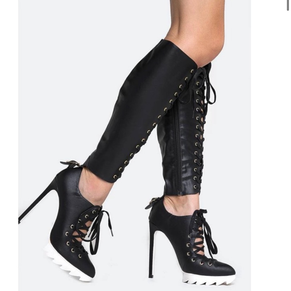 Privileged Black Cut out Pump Boot